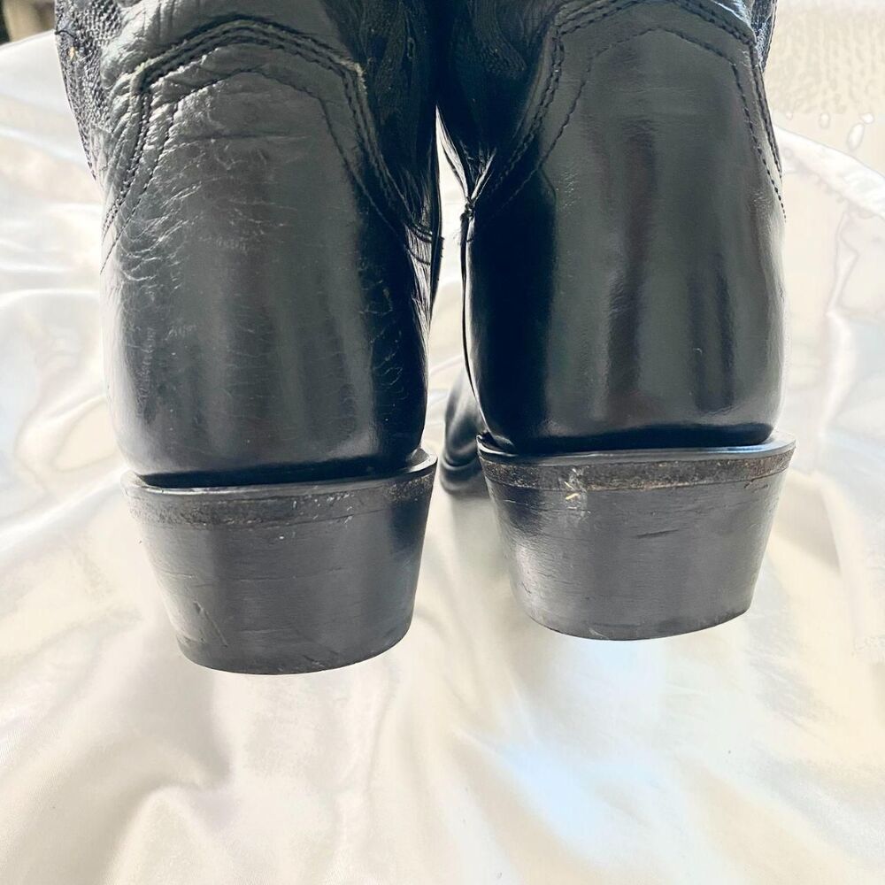 1883 by Lucchese Black Leather Sharp Snip Toe Western Cowgirl Boots Size US 6.5 - Picture 5 of 9